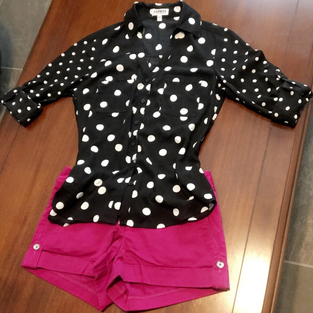 ✨EXPRESS PORTOFINO SHIRT (XS) & FUSHIA SHORTS (4)✨